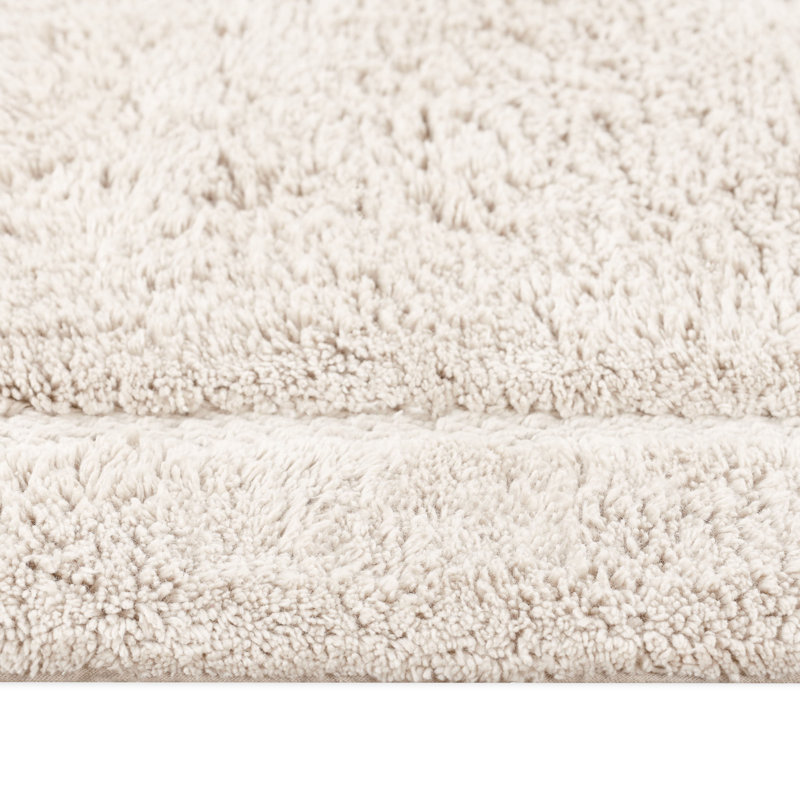 Ensemble de tapis de salle de bain ovale antidérapant en coton de qualité supérieure, Ivoire ivoire