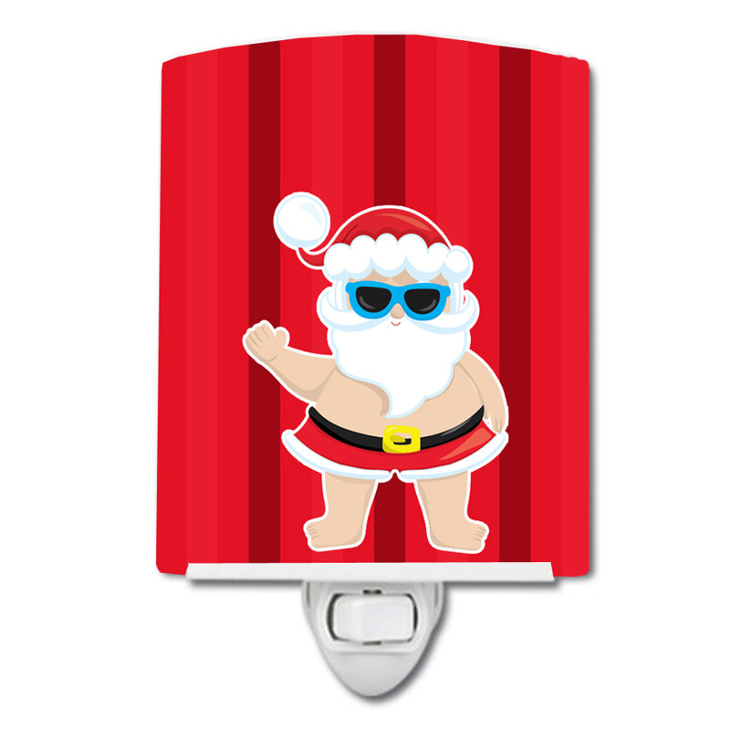 Beach Santa Claus Ceramic Night Light