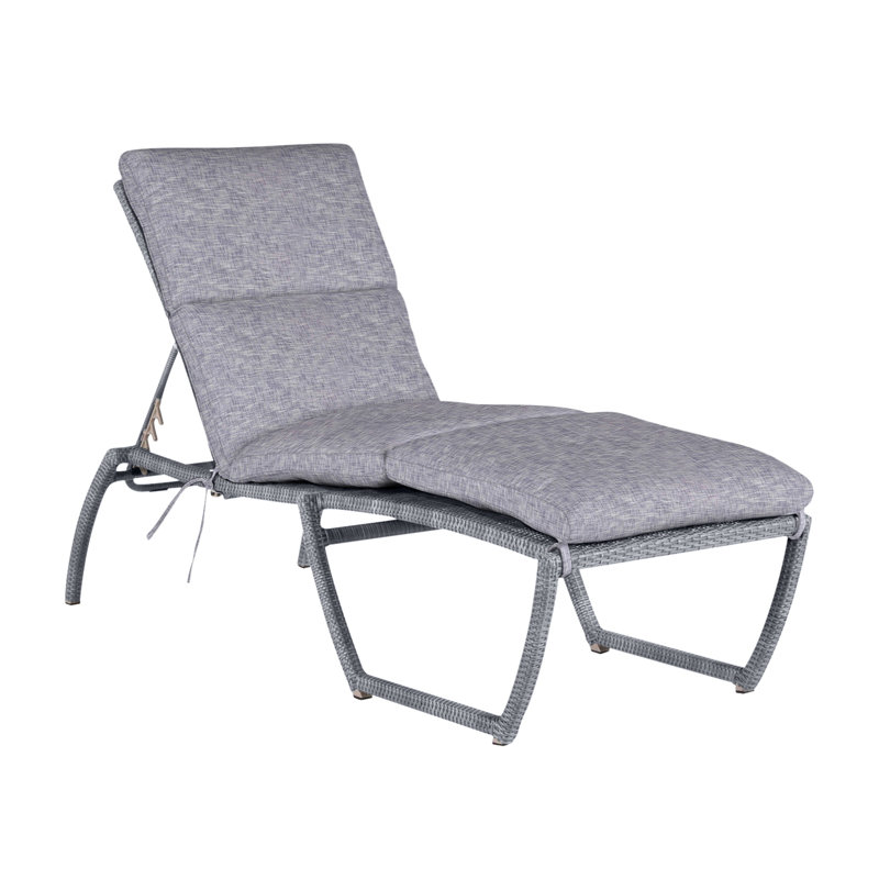 Chaise tissée Skye - Huître, Huître, Pas de soudure, Sunbrella® ‑ Arbor Chambray colombe