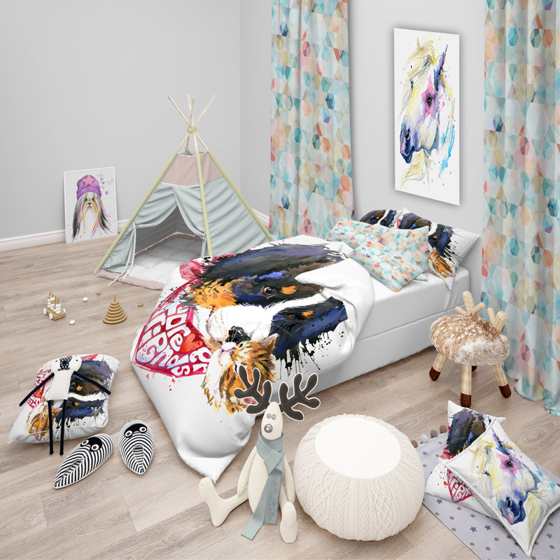 Ensemble de housse de couette, Housse de couette double / grand + 2 taies