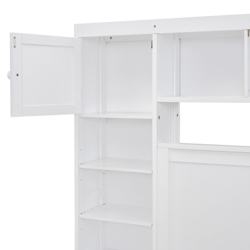 Grand lit avec rangement abondant et prises intégrées - Créez une armoire de chambre fonctionnelle en bois pour un sommeil confortable