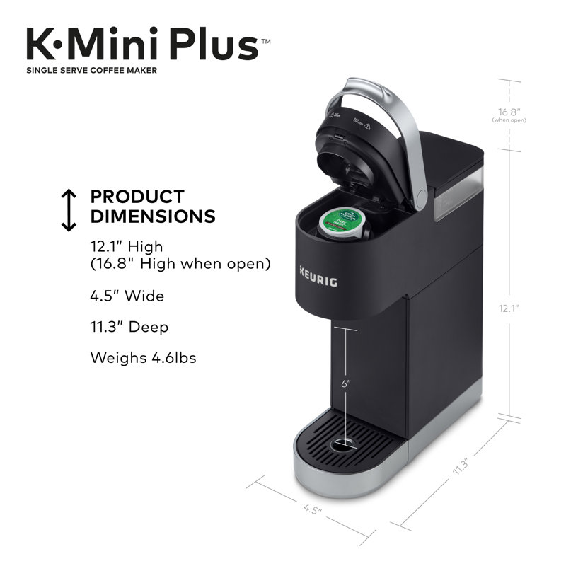 Cafetière à dosettes individuelles K-Cup K-Mini Plus Keurig, Noir