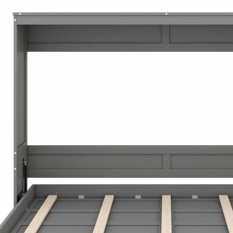 Lit mural multifonctionnel, lit pliable, Gris, Lit double