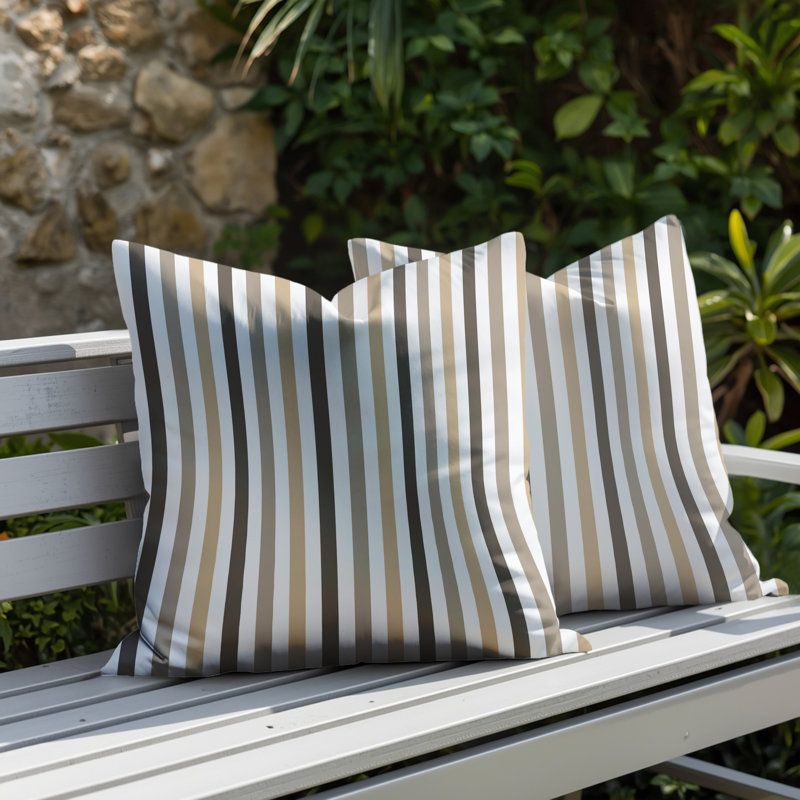 Ensemble de coussins réversibles pour l'intérieur et l'extérieur Barker, 18 x 18, Beige