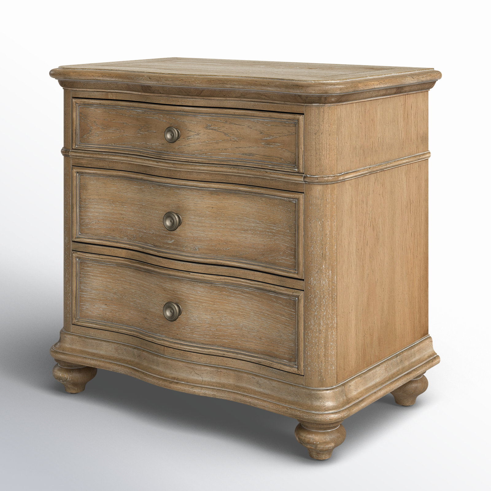 Birch Lane™ Louise 3 - Drawer Solid Wood Nightstand & Reviews | Wayfair