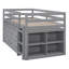Lit mezzanine avec bureau d'écriture rétractable - Profitez d'un espace de travail confortable avec 4 tiroirs et un tiroir latéral-1804686652-1804686595