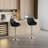 Aryelle Bar Stools Set of 4, Adjustable Counter Height Stools with Back and Arm, Modern Swivel Bar Chairs with Footrest, Upholstered PU Leather Kitchen Island Stools, Black-864890692-870189729