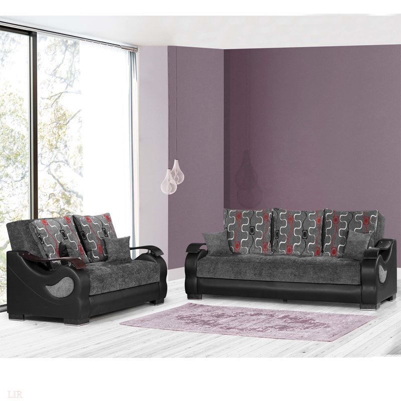 Causeuse convertible avec rangement PrimeNest Urbanova Collection, Gris