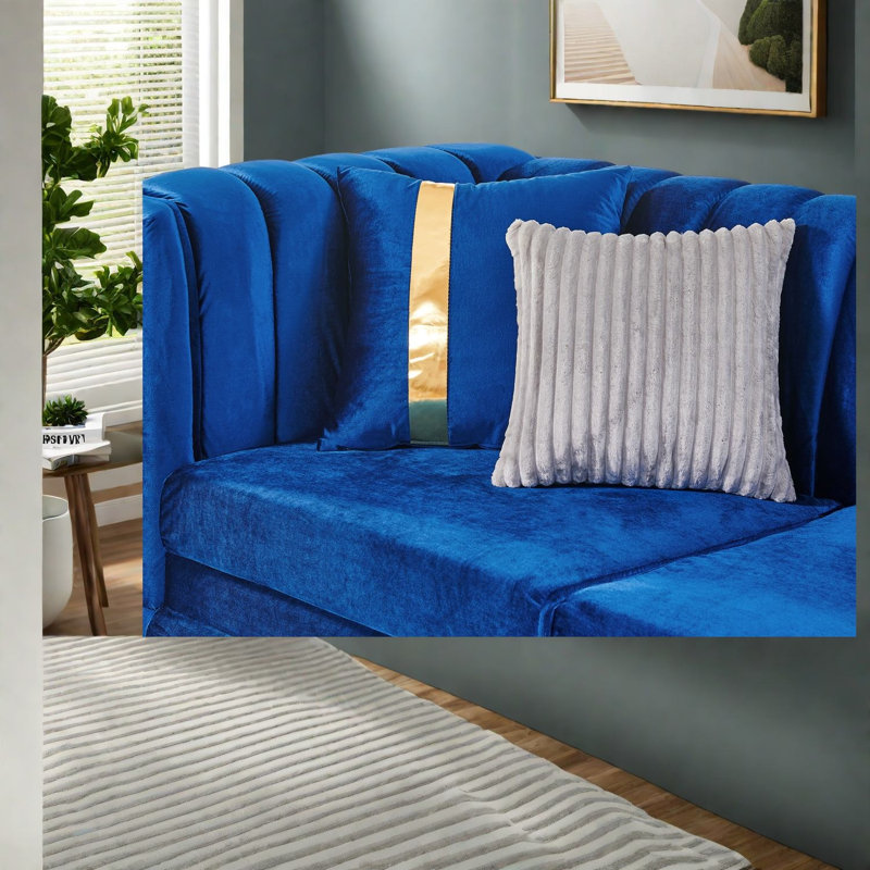 Causeuse luxueuse de luxe avec garniture en velours 69 pouces