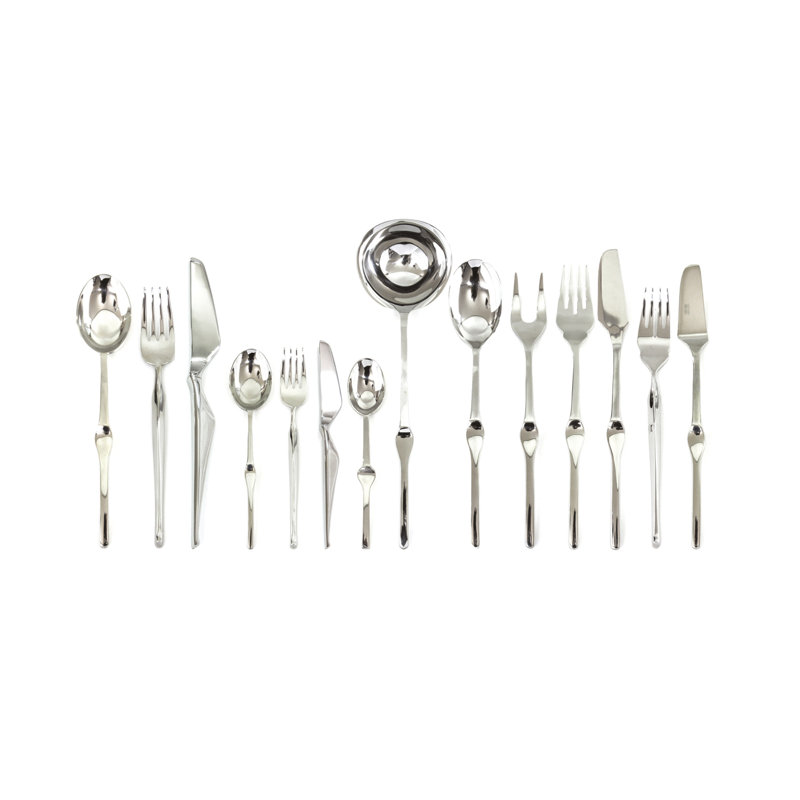 Ergonomica Flatware Set with H/H Knives - 125 Pieces - Stainless Steel