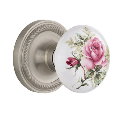 Rope  White Rose Interior Mortise Door Knob