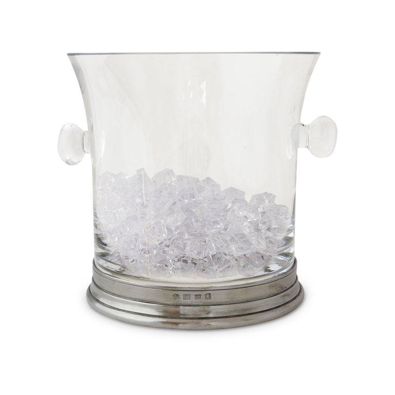Ice Bucket with Handles and Tongs Set, Gray