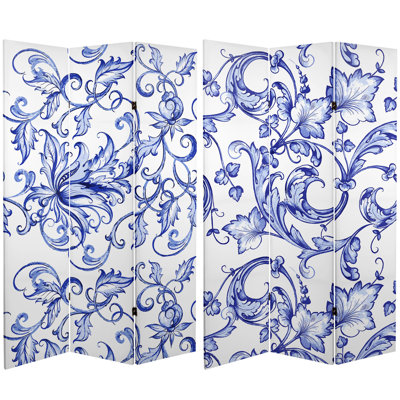 Floral Print Reversible Room Divider