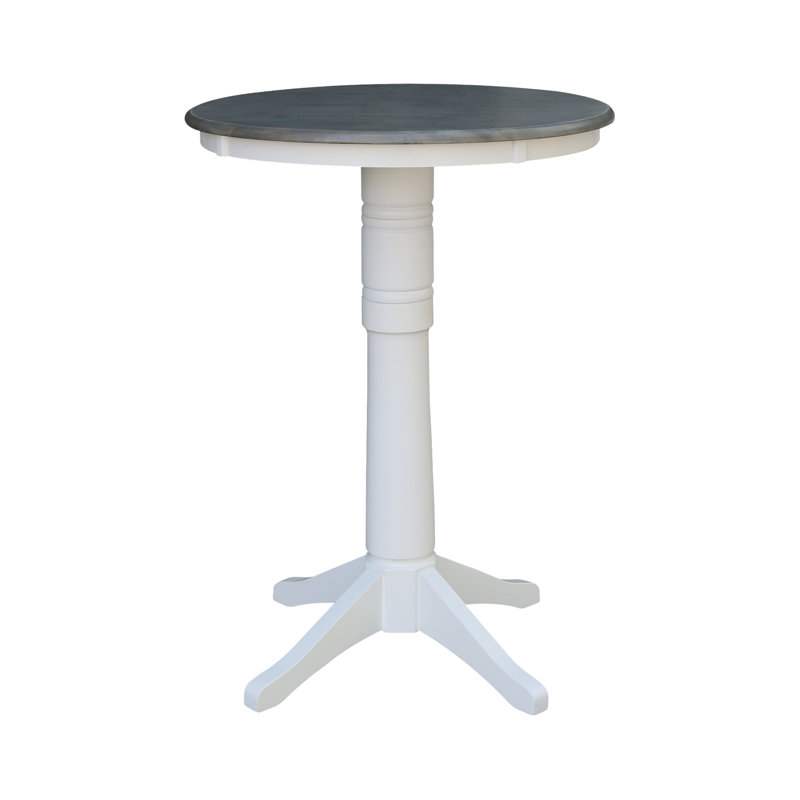 Table de salle à manger Craighead, H 41,9 po x L 30 po x l 30 po, Blanc / gris bruyère