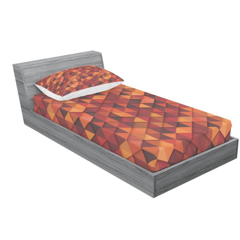 Microfiber Geometric Sheet Set, Twin Sheet Set with Fitted Sheet