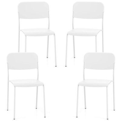 Ensemble de 4 chaises de salle à manger modernes Wrought Studio ™ avec dossier inclinable et pieds en métal robustes en plastique