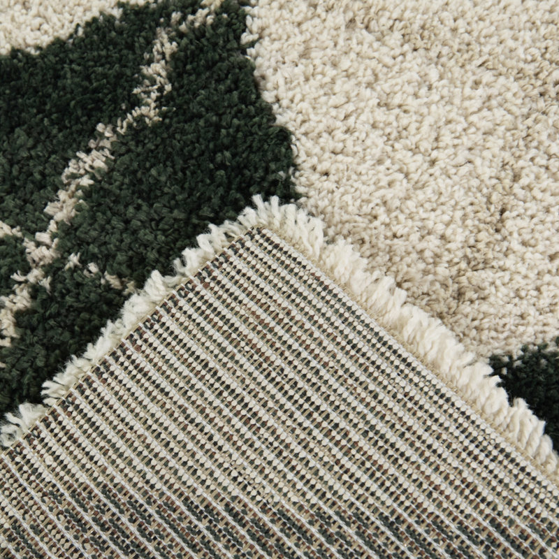 Quarterman Green Diamond Shag Area Rug, Rectangle 5'3" x 7'