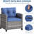 3-Piece Outdoor Patio Furniture Set, PE Rattan Wicker Frame with Tempered Glass Side Table, Conversation Chairs with Removable Cushions, Balcony Porch Garden Seating-378045830-378045831