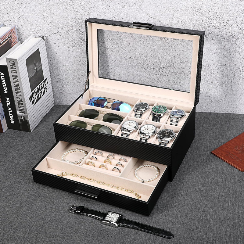 Leather Watch Box +, Black
