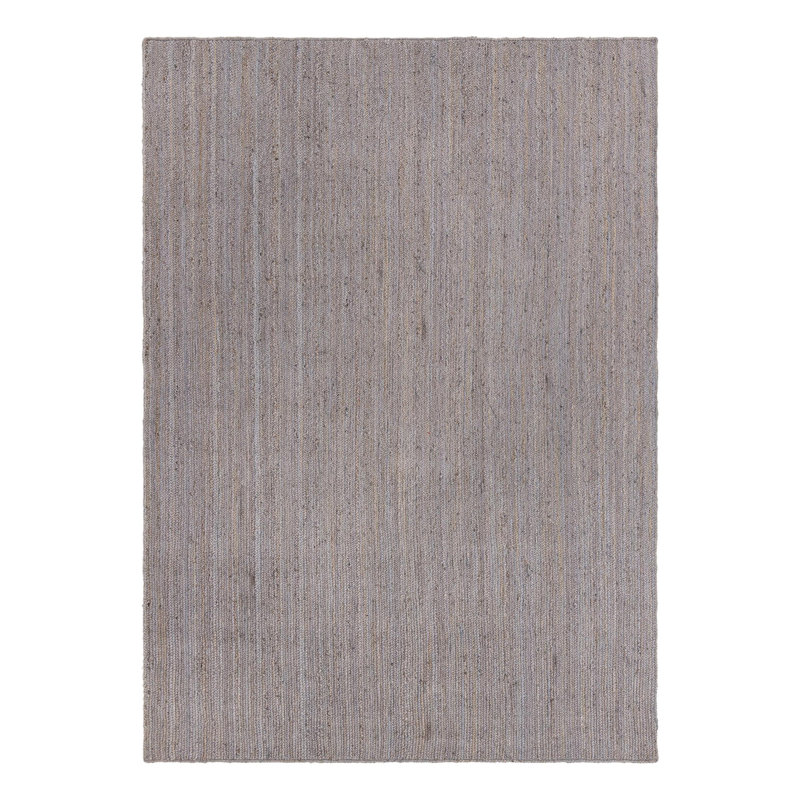 Tapis gris en jute / sisal fabriqué à la main Judlaph, Rectangle 10 pi x 14 pi 1 po