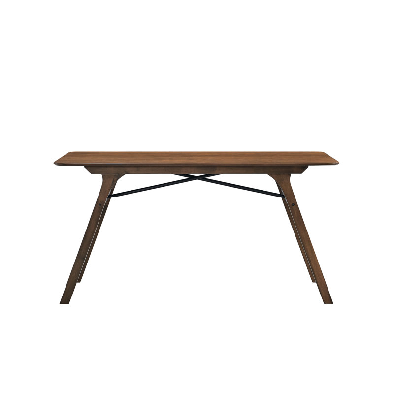 Table de salle à manger en bois synthétique avec finition rectangulaire en placage d'aspect noyer