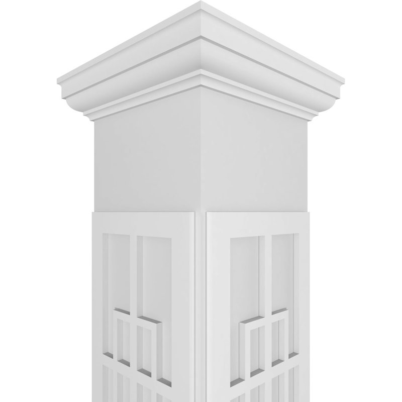 Colonne de style mission artisanale carrée non effilée Craftsman Classic San Antonio avec base toscane