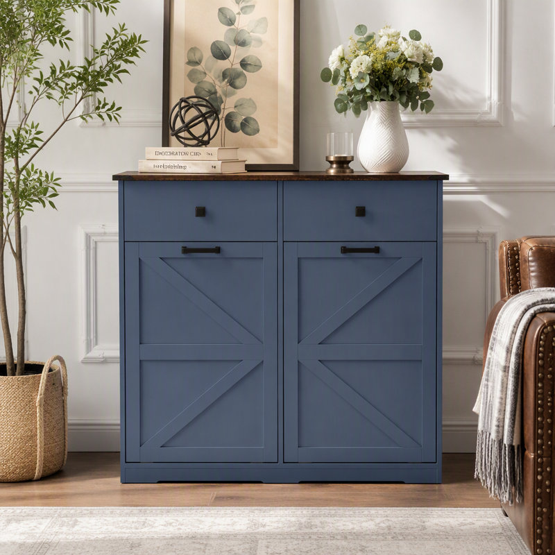 Armoire poubelle double inclinable Farmhouse Blue