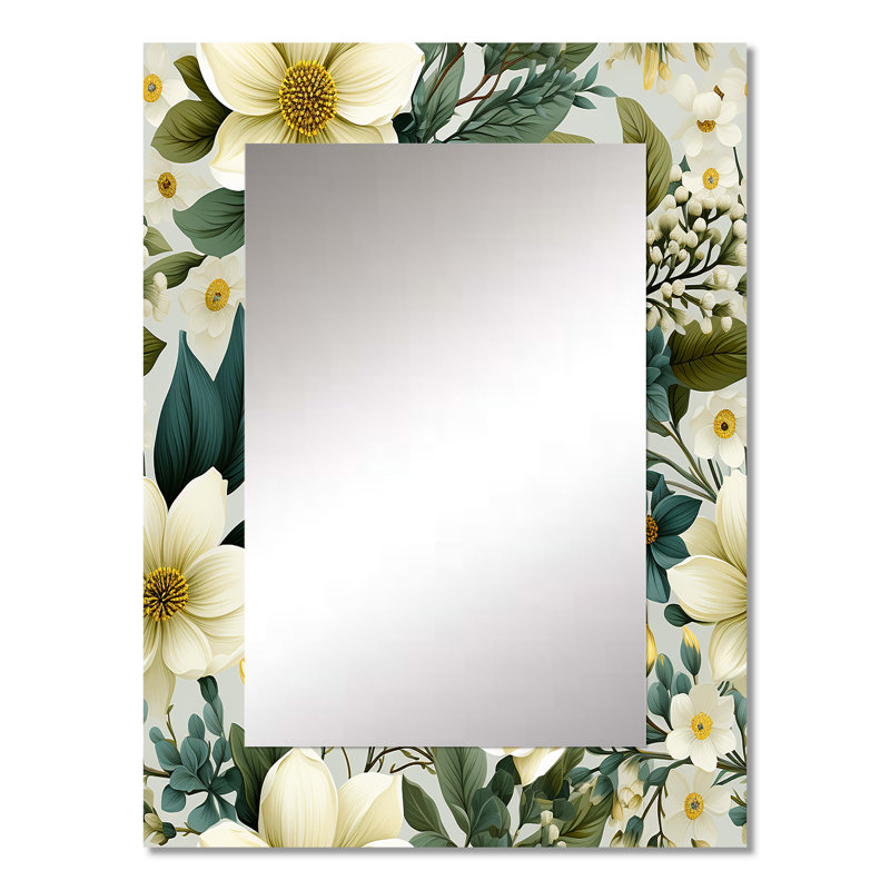 Motif de pivoines Anisia Botanical Bliss Boho - miroir unique floral, 32 po x 24 po