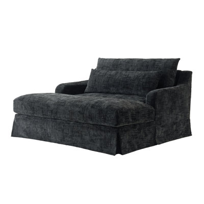 Canapé-lit en chenille, canapé Cama de 59,5 pouces, canapé-lit, canapé-causeuse, canapé décontracté avec surface texturée et deux coussins, convient au salon