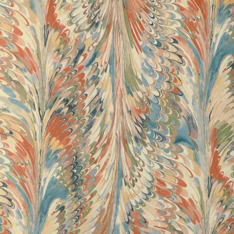 Garden Walk Taplow Abstract Pulp Blend Border, Clay/Blue