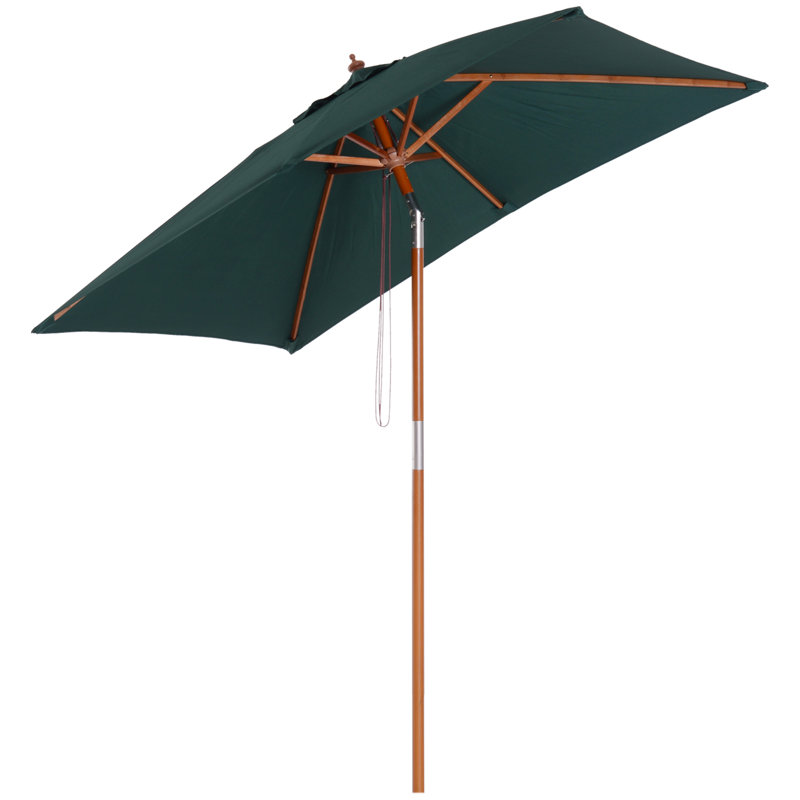 Semayah 78.7'' x 59.1'' Rectangular Tilt Beach Umbrella, Green