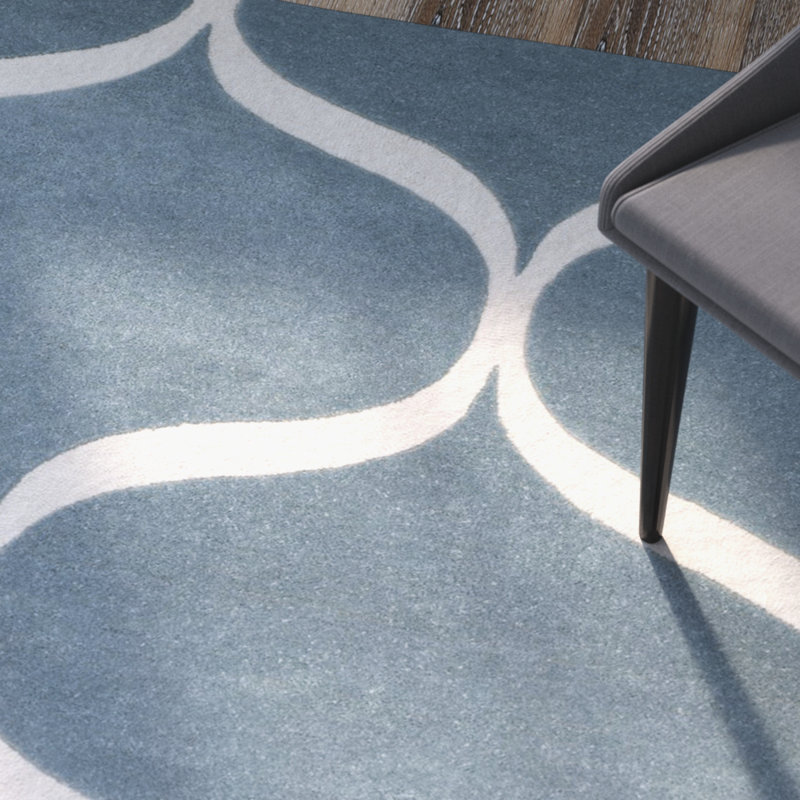 Cannen Hand Tufted Wool Geometric Rug, Round 6'