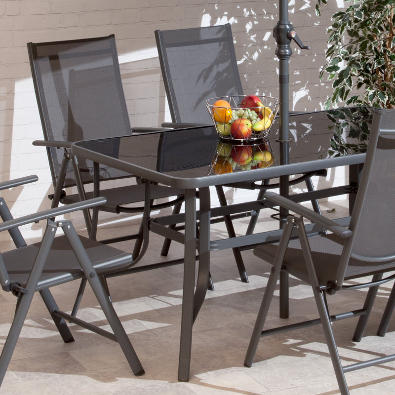 Ensemble repas 7 pièces avec parasol Ubon
