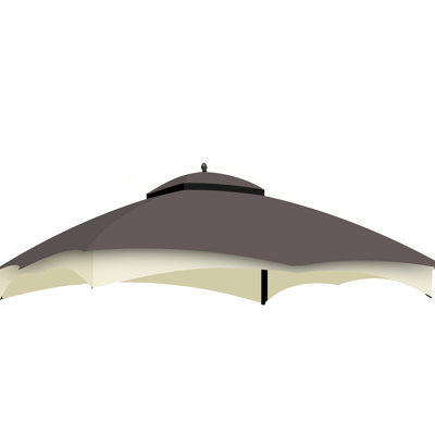Toile de rechange pour gazebo 10x12, brun, avec protection, hydrofuge, résistante à la décoloration, avec trou d'aération et de drainage, toile protégée.