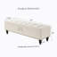 Banc de lit avec repose-pieds et tissu beige-220381765
