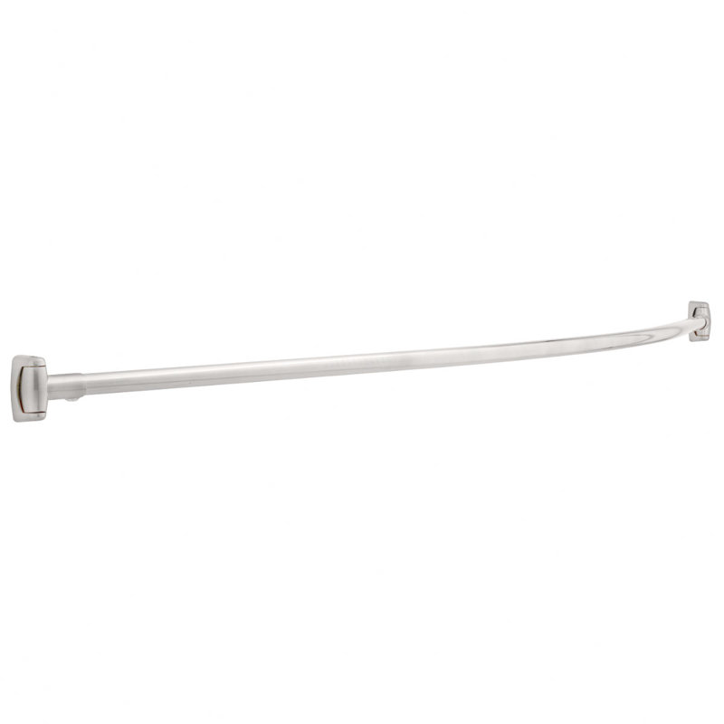 Curved Fixed Shower Curtain Rod, 60", Bright Stainless Steel