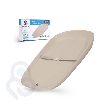 Matelas à langer à langer en mousse EVA imperméable et lavable B aby Proof Me Nest, sans housse, antidérapant avec ceinture de sécurité, beige