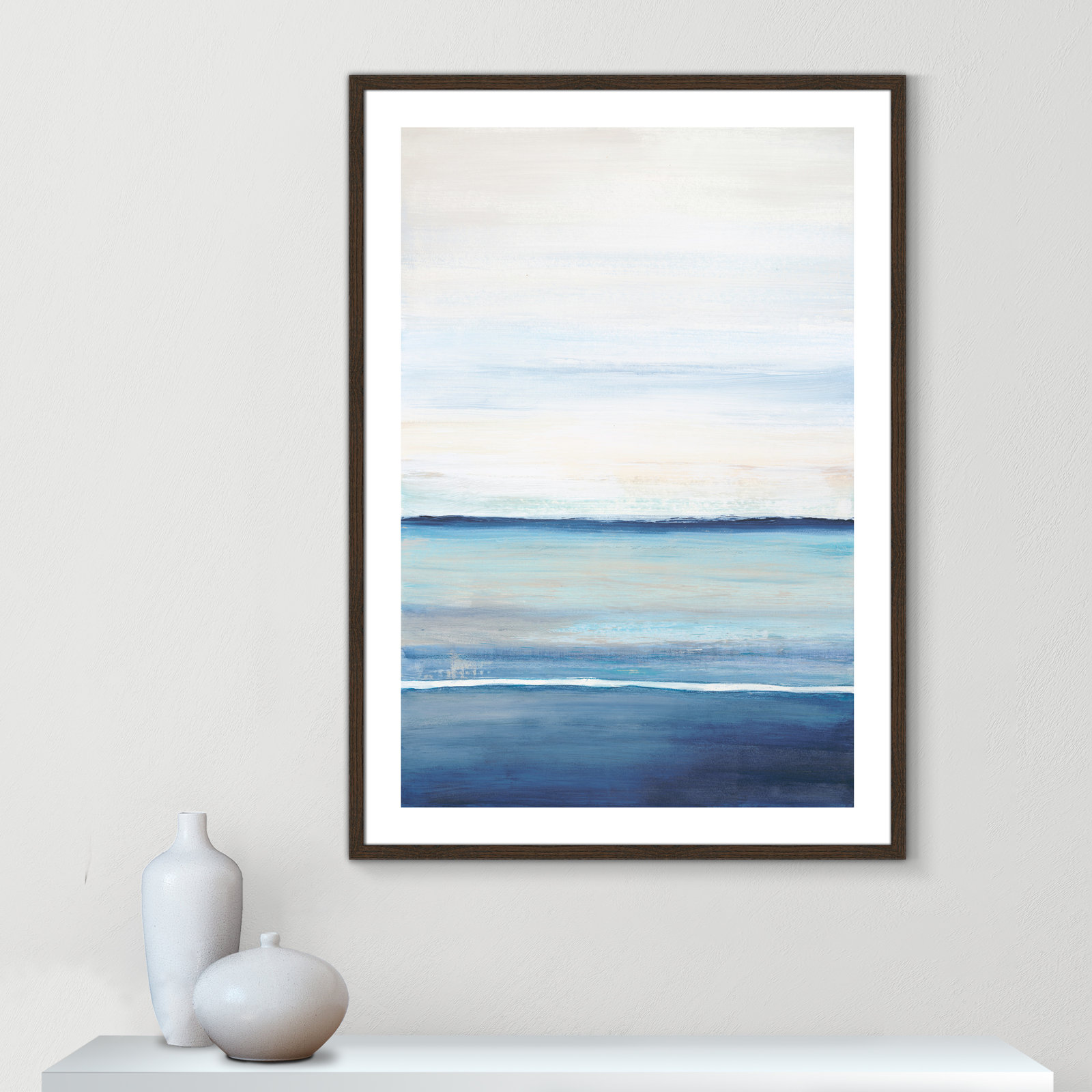 Emmit "Distant Whispers" Print by Filippo Ioco, Walnut Wood Framed Paper, 41.5" H x 29.5" W x 0.75" D