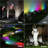 4 Pack Solar Spot Lights Outdoor Waterproof IP68, Super Bright LED Landscape Lighting With 9 Colors 3 Brightness Fixable Colors For Yard Pathway Garden House Lawn