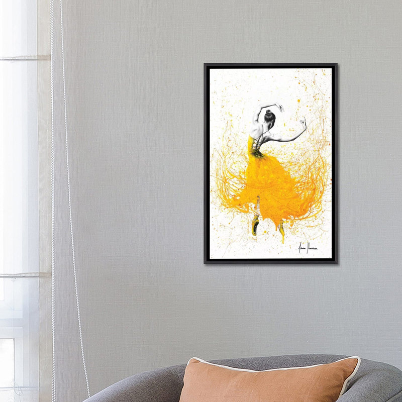 «Daisy Dance» par Ashvin Harrison - impression, Aucun mat, H 26 po x l 18 po x 1,5 po, Toile avec cadre noir patiné