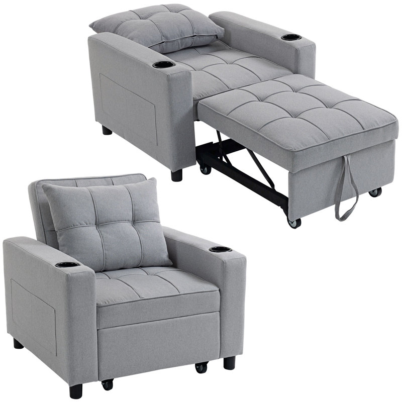 Upholstered Accent Chair, Light Grey