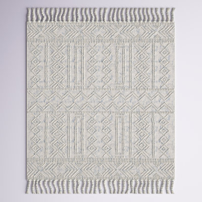 Ferretti Geometric Hand-Loomed Gray/Ivory Area Rug