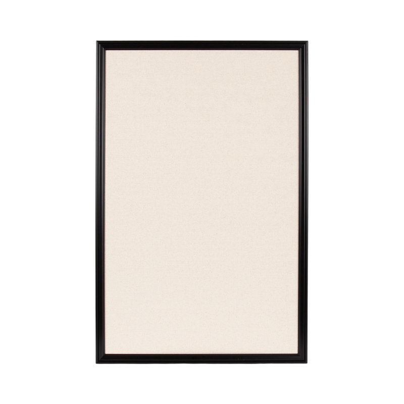 Tableau d'affichage en tissu biseauté Adlynn, 36" H x 24" L, Noir