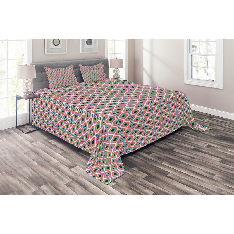 Modern & Contemporary Coverlet, King Bedspread + 2 Shams