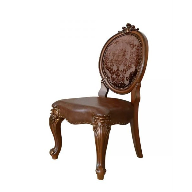 Chaise d'appoint rembourrée King Louis, Finition cerisier