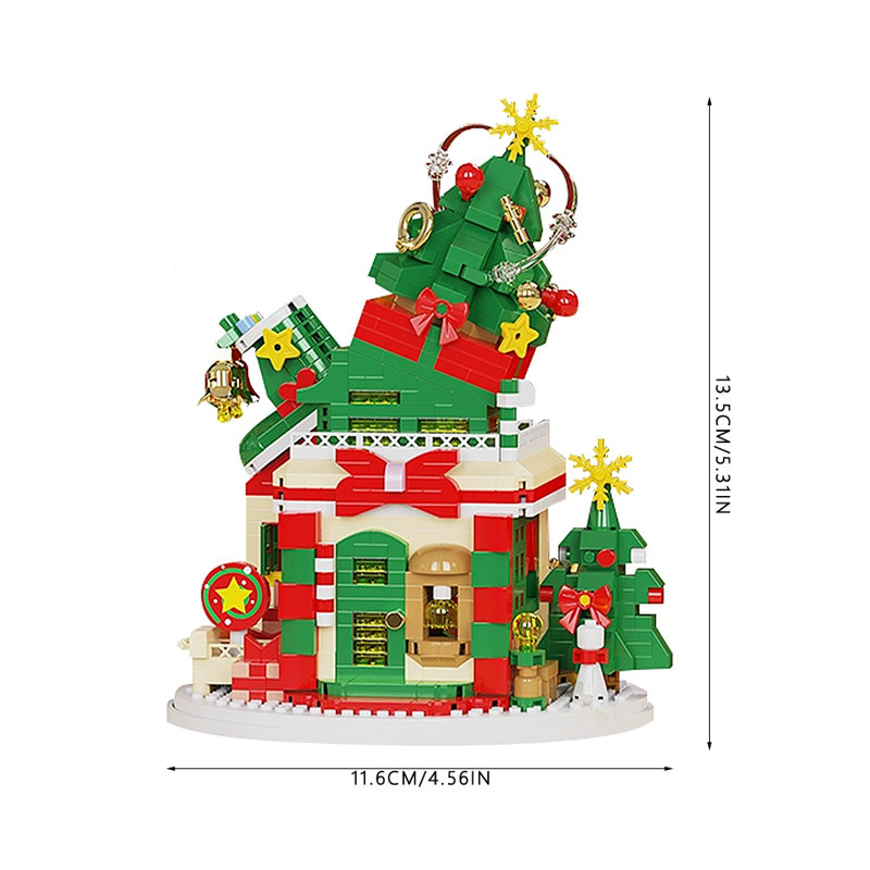 Christmas Tree House Building Blocks Set