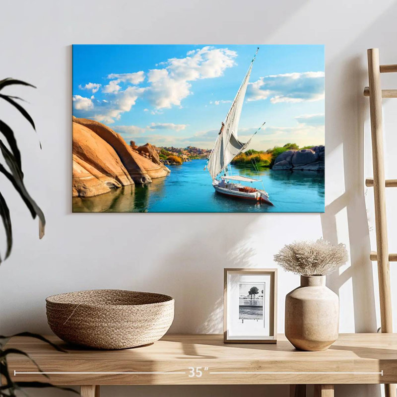 Meil River Nile Boat, H 16 po x l 24 po