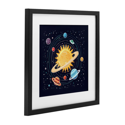 Solar System Planets Orbit Framed Print Under Glass, design by Creative Studio