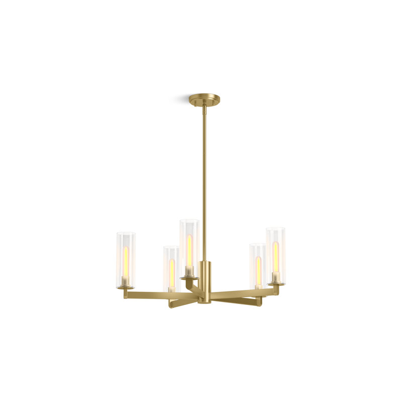 Crue 26 In. Chandelier, Brushed Brass