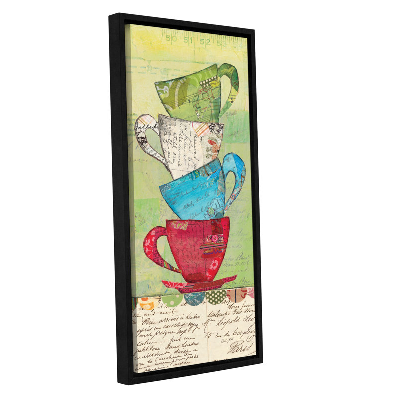 " Come For Tea ", Black Framed Canvas, 48" H x 24" W